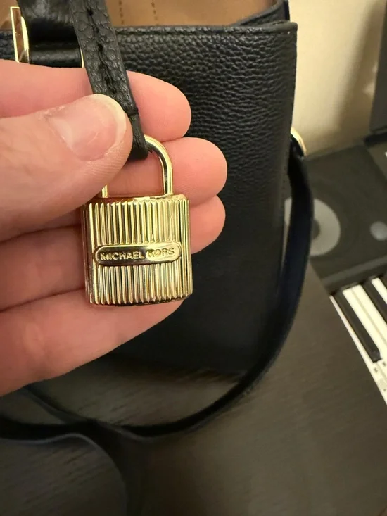 Michael Kors Black Pebbled Leather Satchel Crossbody Bag Purse - Picture 2 of 16